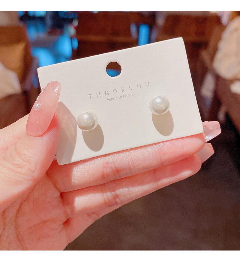 

Корейские серьги с серебряным жемчугом S925 - модный простой стиль с дизайном в виде бобов E5000 No.10