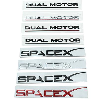 Araba 3D ABS SpaceX Çift Motorlu Harfler Logo Gövde Gövde Rozeti Amblem Çıkartmaları Yüksek Performanslı Etiket Tesla Modeli Y 3 X