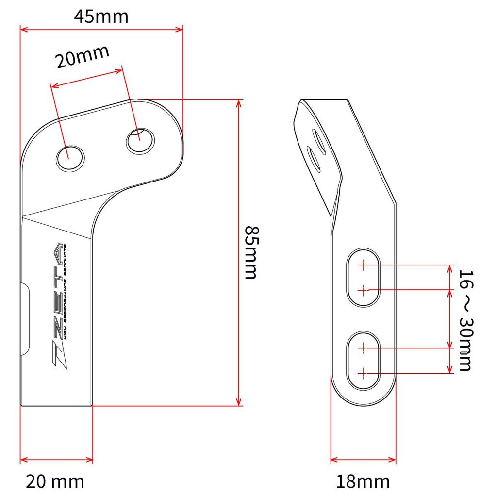 ZETA RACING CR YZ YZF SEROW KX KXF RM RMZ Handguard Mount Side Type Compatible with Armor Handguard Armor Handguards Aluminum Alloy Dirt Freak F5268