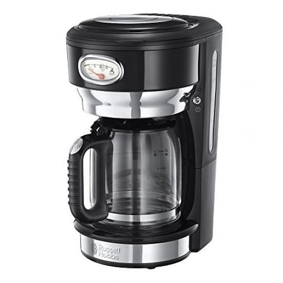 black retro styled glass coffee maker 