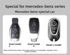 PZQ2   Leather Car Key Cover Case Protection Shell Keychain For Mercedes Benz C S A Class W206 W223 S350 C260 C300 S400 S450 S480 S500