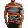 Camisetas Gráficas de Rayas Retro Para Hombre Moda Verano Manga Corta Camisetas Impresas en 3D Tendencia Streetwear Pulóveres Oversize Camisetas