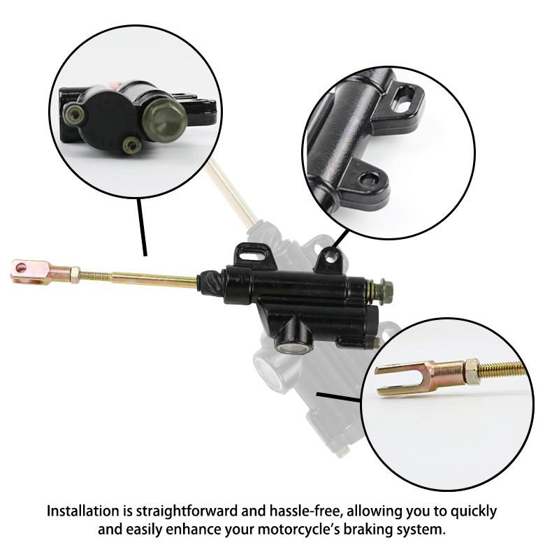 LINGQI RACING Motorcycle Foot Hydraulic Rear Brake Master Cylinder Pump For 110cc 125cc 150cc 250cc Dirt Pit Bike ATV Off Road
