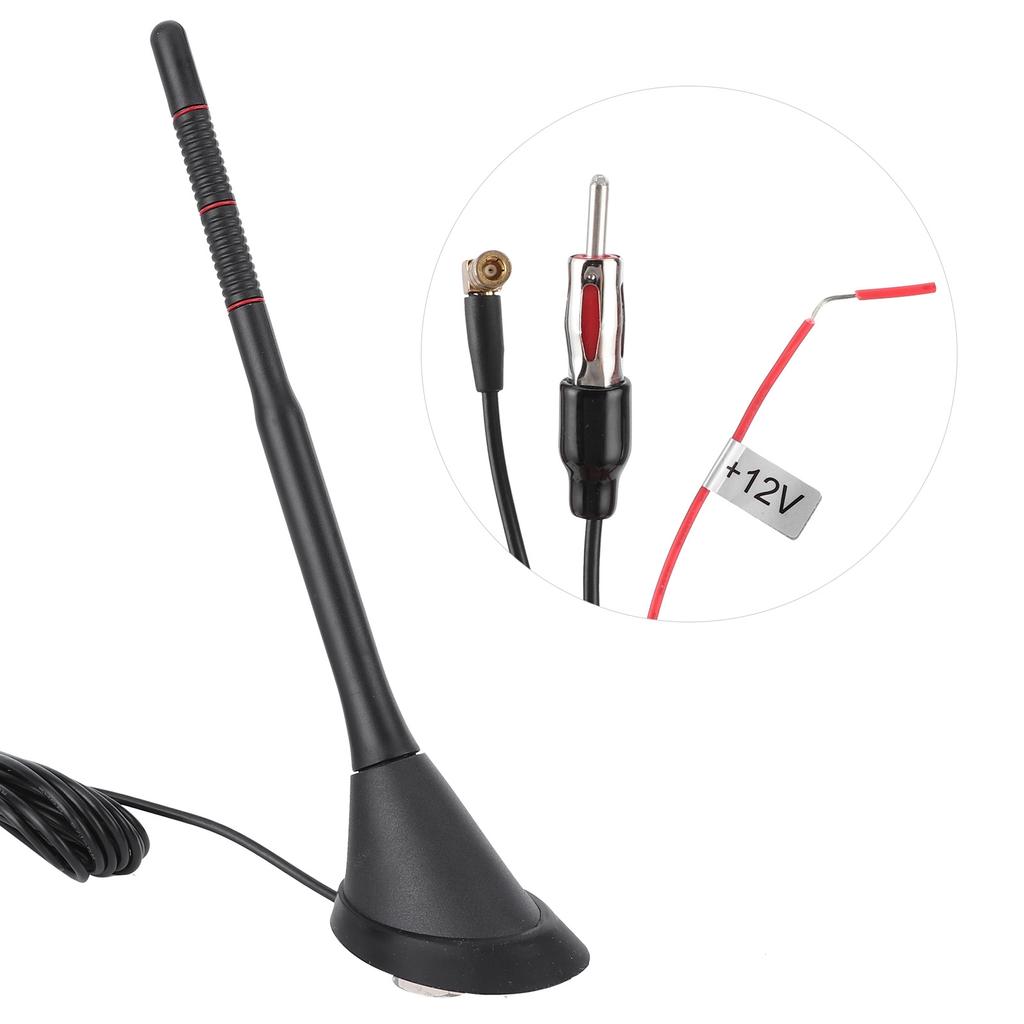 Car Active Amplified DAB+FM Antenna Top Roof Mount Radio Aerial Waterproof Digital Universal 12V