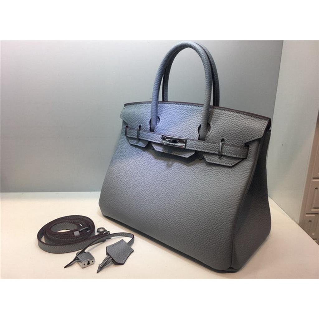 26 Neue Leder Damen Tasche Silberne Schnalle Platin Tasche Litschi Muster Erste Schicht Rindsleder 25cm/30cm Damen Tasche, Großhandel durch den Hersteller