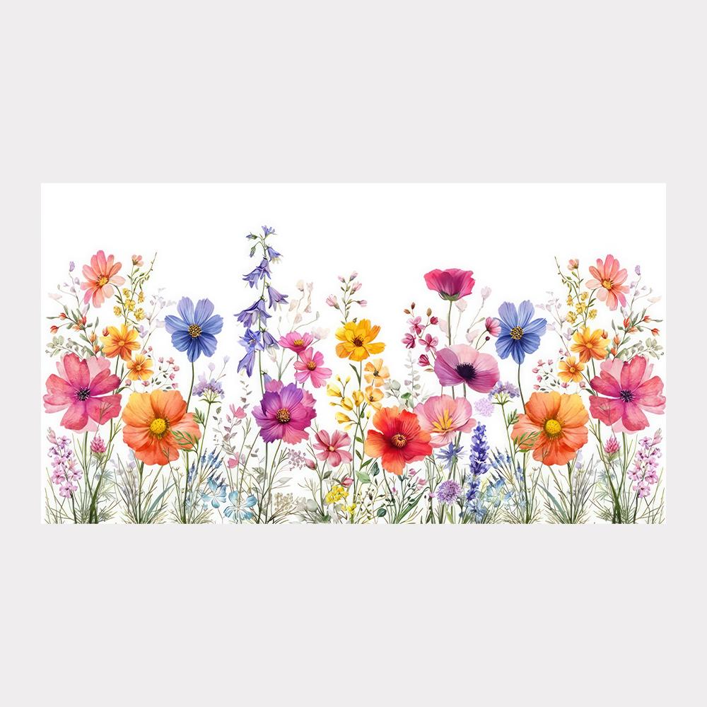 

Красочный акварельный арт диких цветов, постеры с цветами и листьями, ботанические холсты, живопись, настенное искусство, картина для декора гостиной, спальни, офиса 20x40cm NoFrame