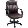 Swivel Executive Chair PU Leather Computer Desk Chair, Dark Brown