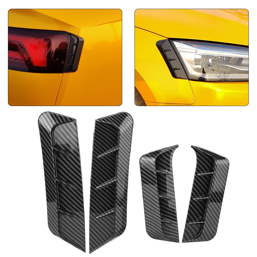 Carbon Fiber Style Headlight Vent Eyebrow Headlamp Taillght Protective Cover Fits for A5 B9
