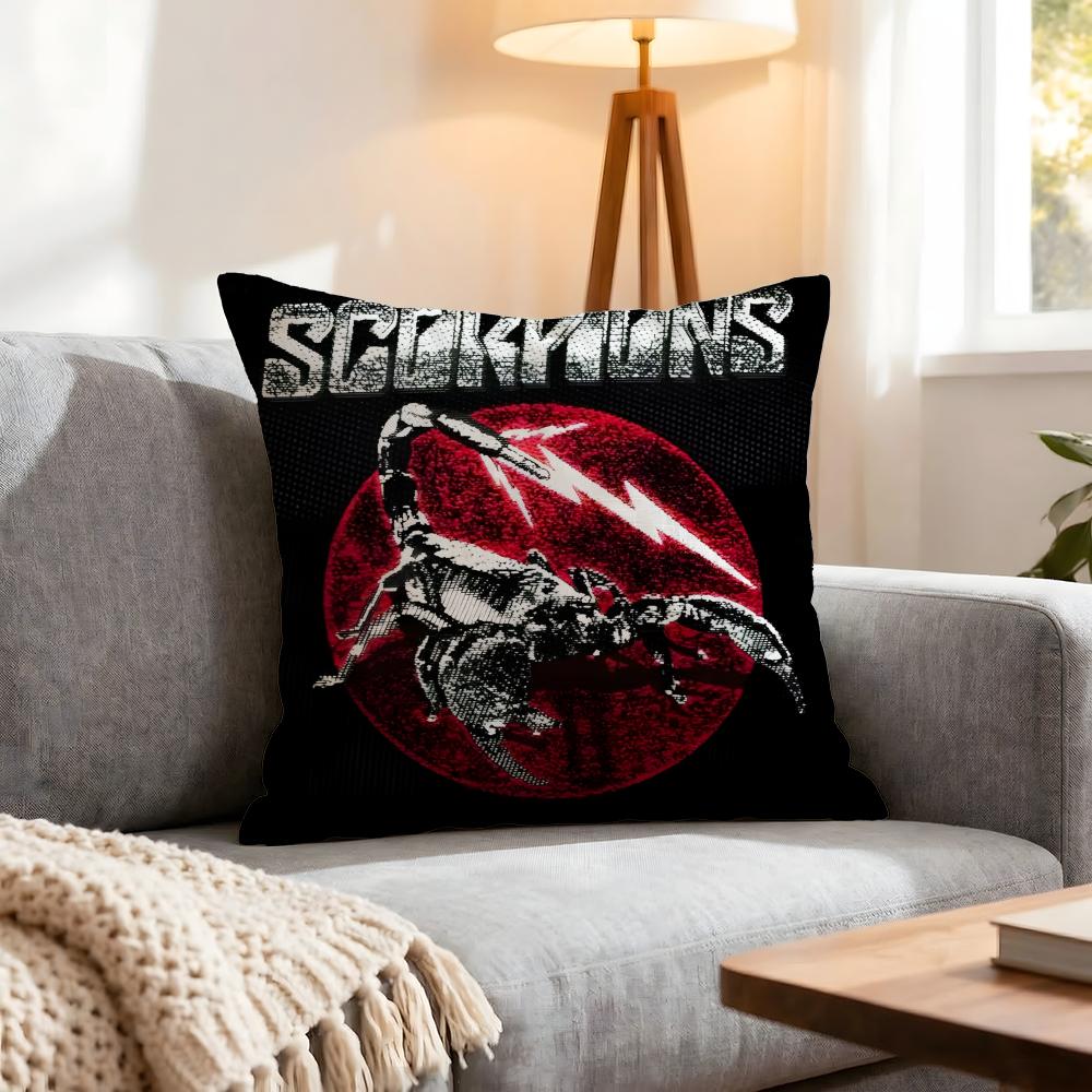 Band Scorpions Cushion Cover 1Pcs Decorative Covers Soft Cushion Case For Sofa Couch Decor 40X40 45X45 Pillowcases