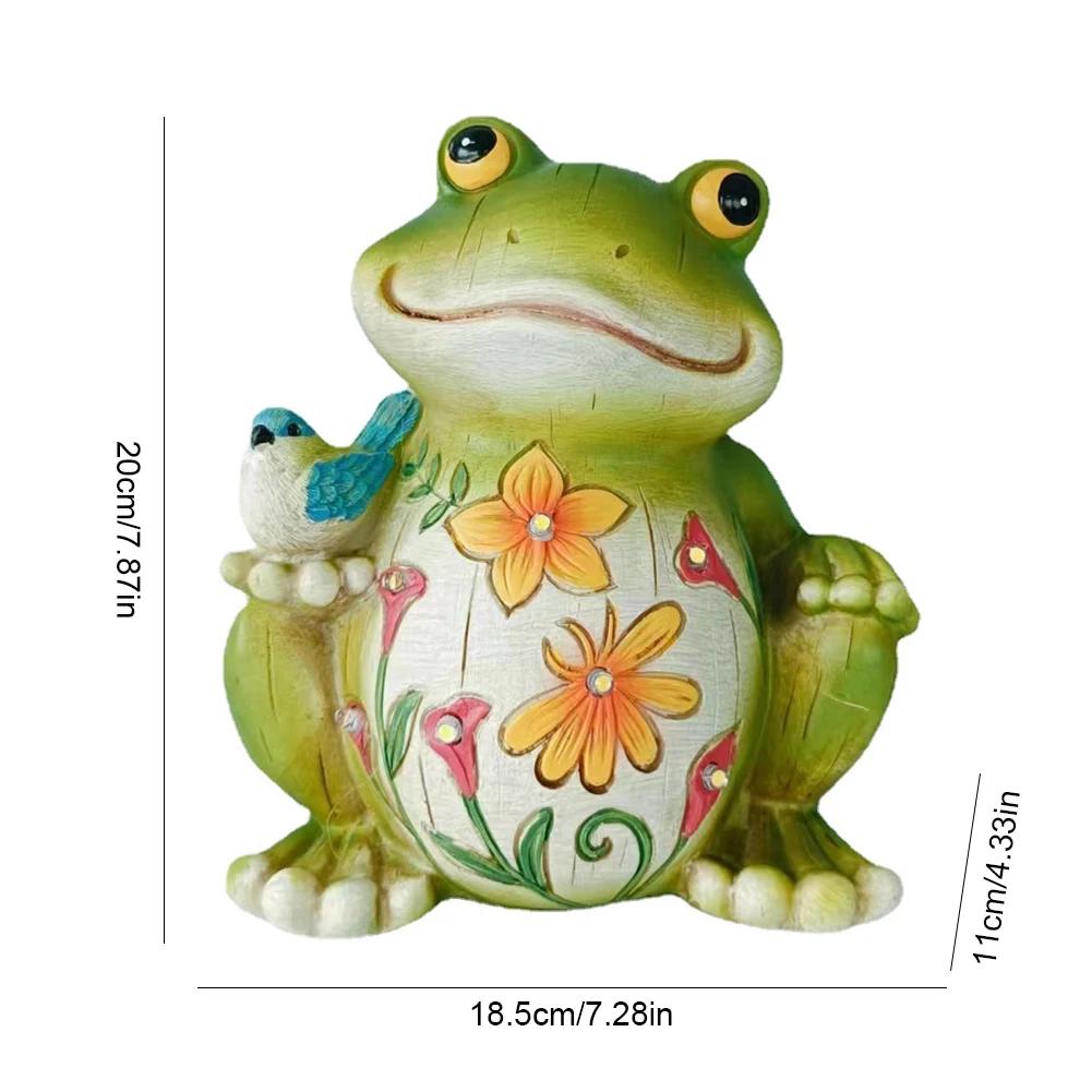 Solar Powered Frog Figurine Light Waterproof Cute Frog Night Light Creative Funny Frog Ornament Courtyard Decoration