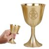 Pentagram Chalice 3.1 High Solid Brass Chalice Goblet Pentacle Brass Chalice Altars Rituals Prayers Anointing Decoration