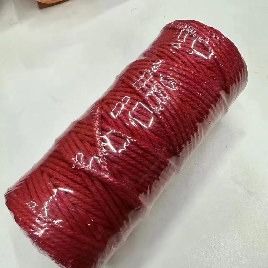 4mm Waterproof Hot Sale Colorful DIY Craft Twine Satin Cord Twisted Cord Natural Macrame Cotton Rope for Bags & Shoes