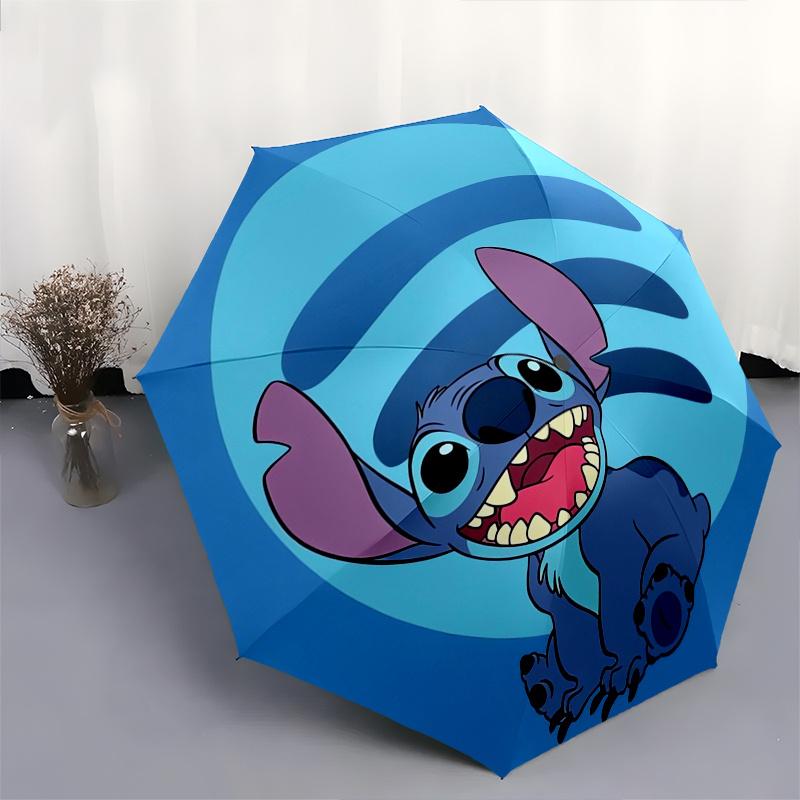 Disney Stitch,Disney Manual Opening and Closing Umbrella, 8-Rib Reinforced Folding Design, Lightweight