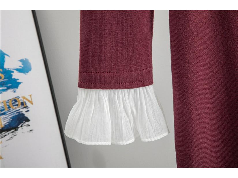 Autumn 2025 Fragrant Style Lapel Flared Sleeve Knitted Midi Dress