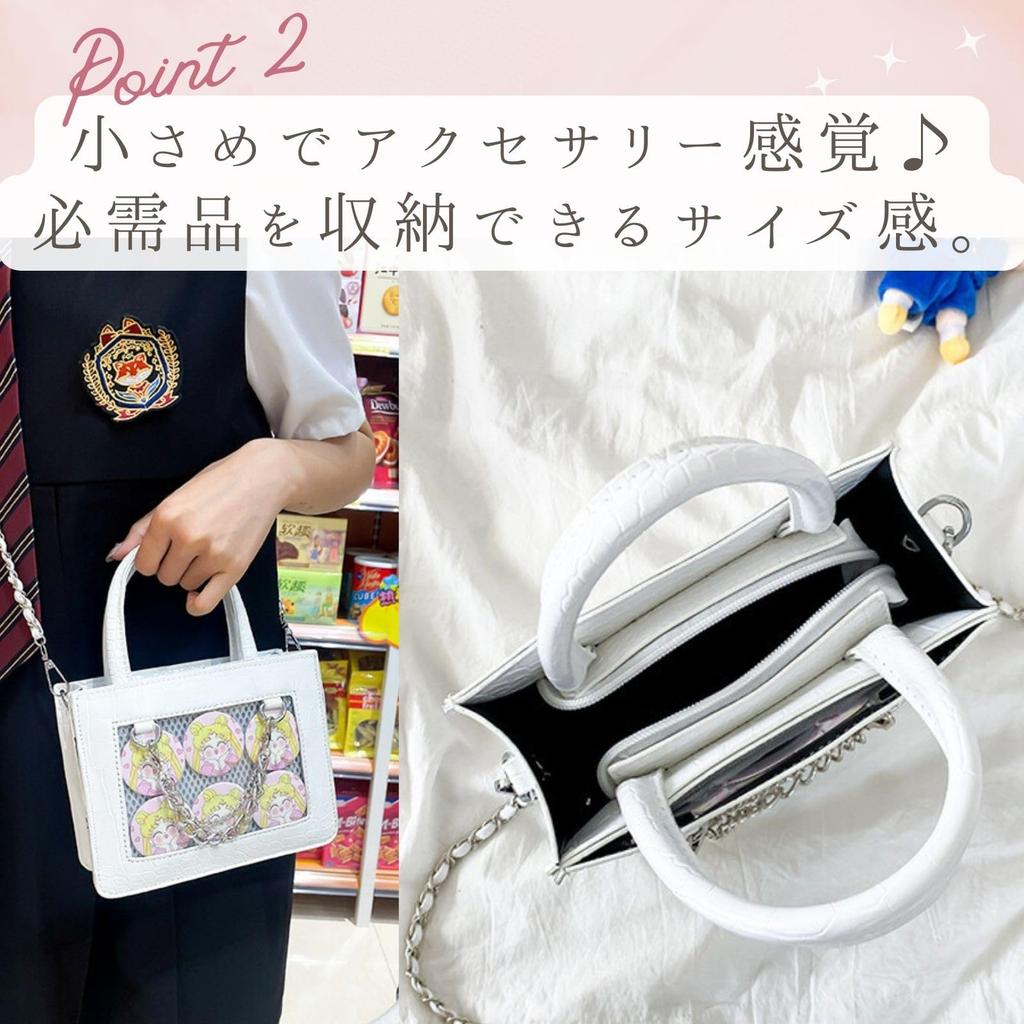 Harujio Ita Small Cute Shoulder Ita Cute and Stylish Crocodile Black and with Popular Bag for Otaku Activities Bag, Mini, Bag, Handbag, 2-Way Bag,