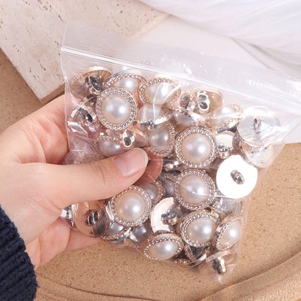 50 ΤΕΜ Λαμπερά Πουλόβερ Μαργαριταρένια Κουμπιά Στρογγυλά Κουμπιά Ραψίματος Κουμπιά για Πουκάμισο Κουμπιά Ρούχων Ραφή Ρούχων