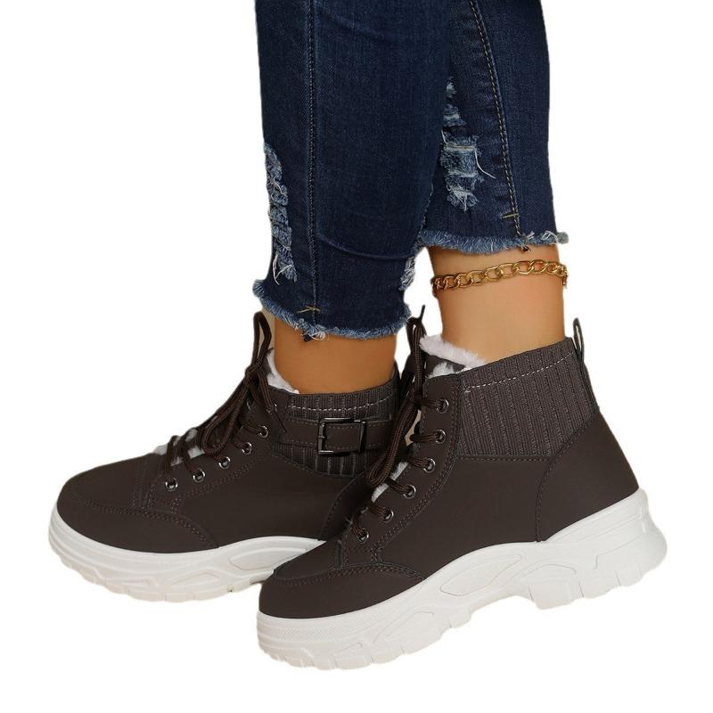 Women's shoes high-top shoes large size velvet warm cotton shoes winter new thick baseplate shoes casual snow boots women