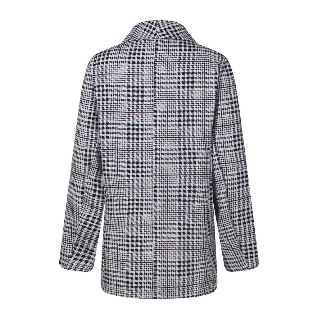 Women Fashion Long Sleeve Print Color Coat Open Front  Suit Jacket