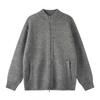 Unisex Oversized Stand Collar Zip-Up Knit Cardigan Sweater Fall Casual Wear