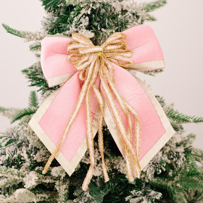 1 piece Christmas Decorations High end Gold Velvet Bow Christmas Plush Bow Large Red Christmas Tree Wreath Decoration