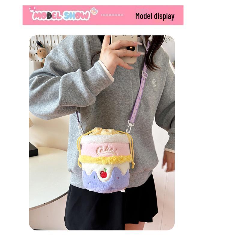 Plüsch Cartoon Kuchen Schulter- & Umhängetasche - Niedliche Vielseitige Geldbörse für Mädchen & Frauen