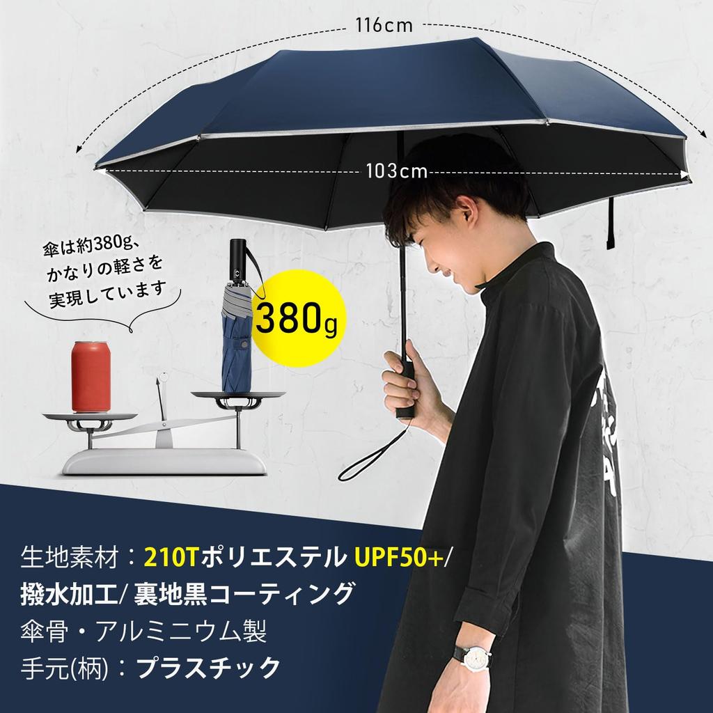 MOTIFUN Folding Automatic Large Size Super 8 Suitable for Sun and Folding Umbrella for Heavy Rainy Typhoon UV Reflective Folding Umbrella with Storage