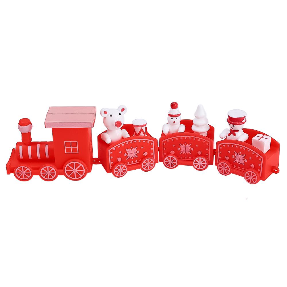 

5/1PCS Mini Christmas Train for Desktop Ornaments Santa Claus Cake Colored Trains New Year Party Table Decoration Kids Toys Gift 1pc красный