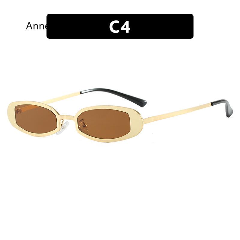 Metal Punk Small Frame Oval Sunglasses Women For Men Vintage Luxury  Designer Outdoor Driving Popular Sun Glasses UV400
