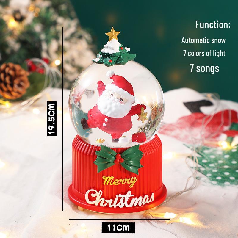 Children's Christmas Decorations: Crystal Ball Music Box Ornament for Tabletop