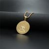 Men Golden Mary Mother of Jesus Round Medallion CZ Pendant Necklace Stainless Steel Virgin Mary Necklaces Jewelry