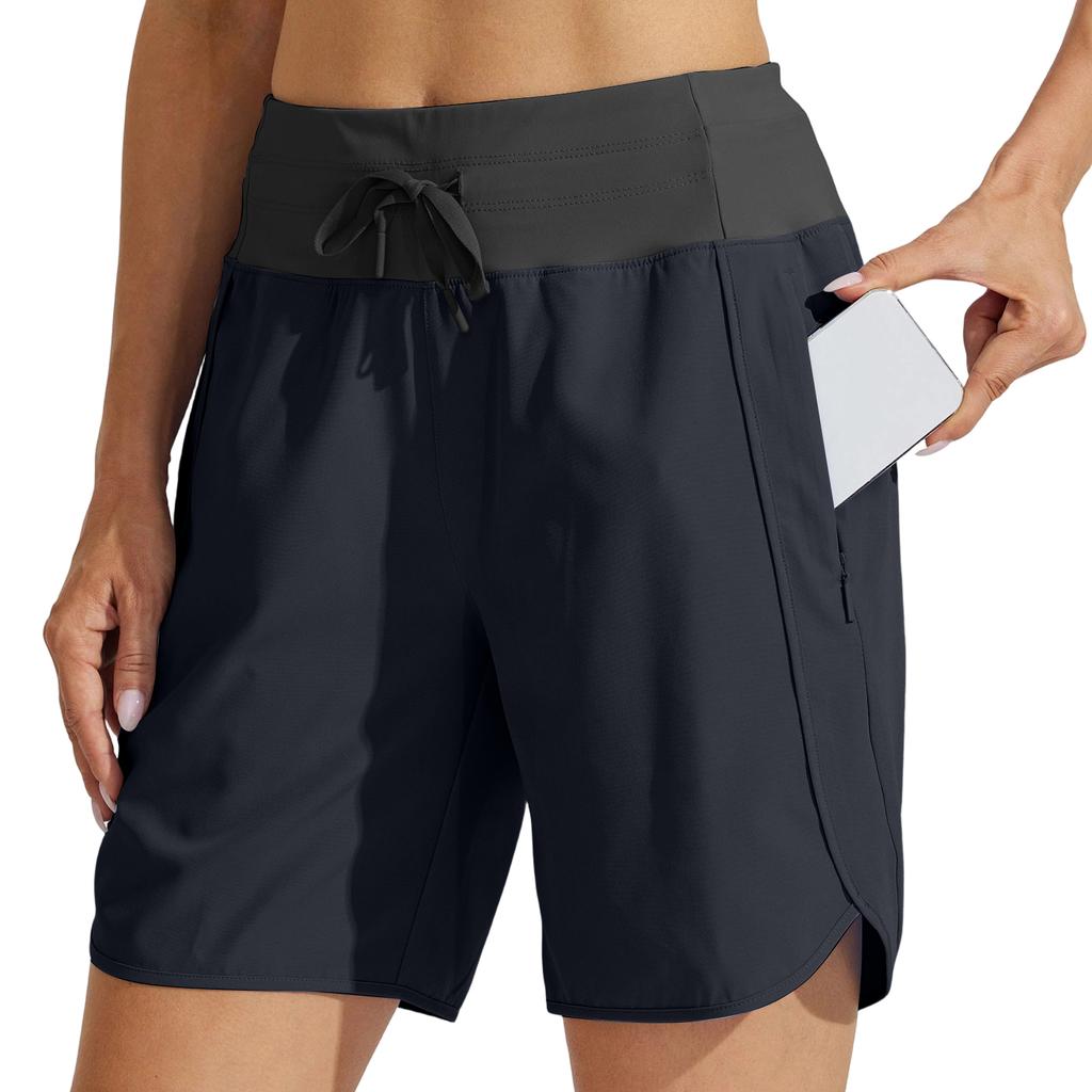 Women's Summer Loose Casual Color Sports Shorts High Waisted Running Shorts With Pockets