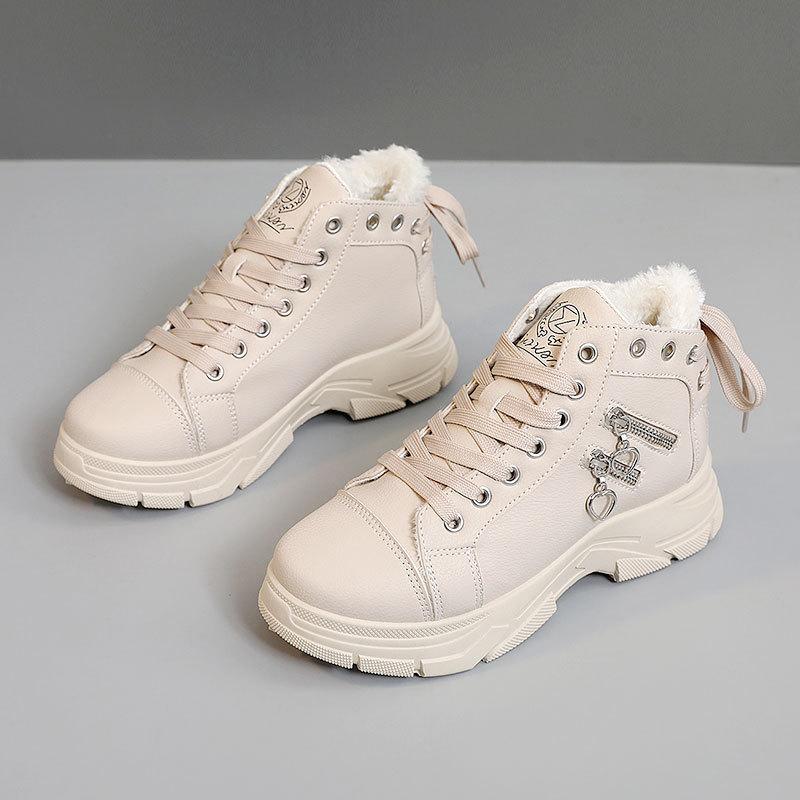 New autumn and winter warm Martin shoes high-top women's shoes cotton shoes velvet thick-soled students simple and durable