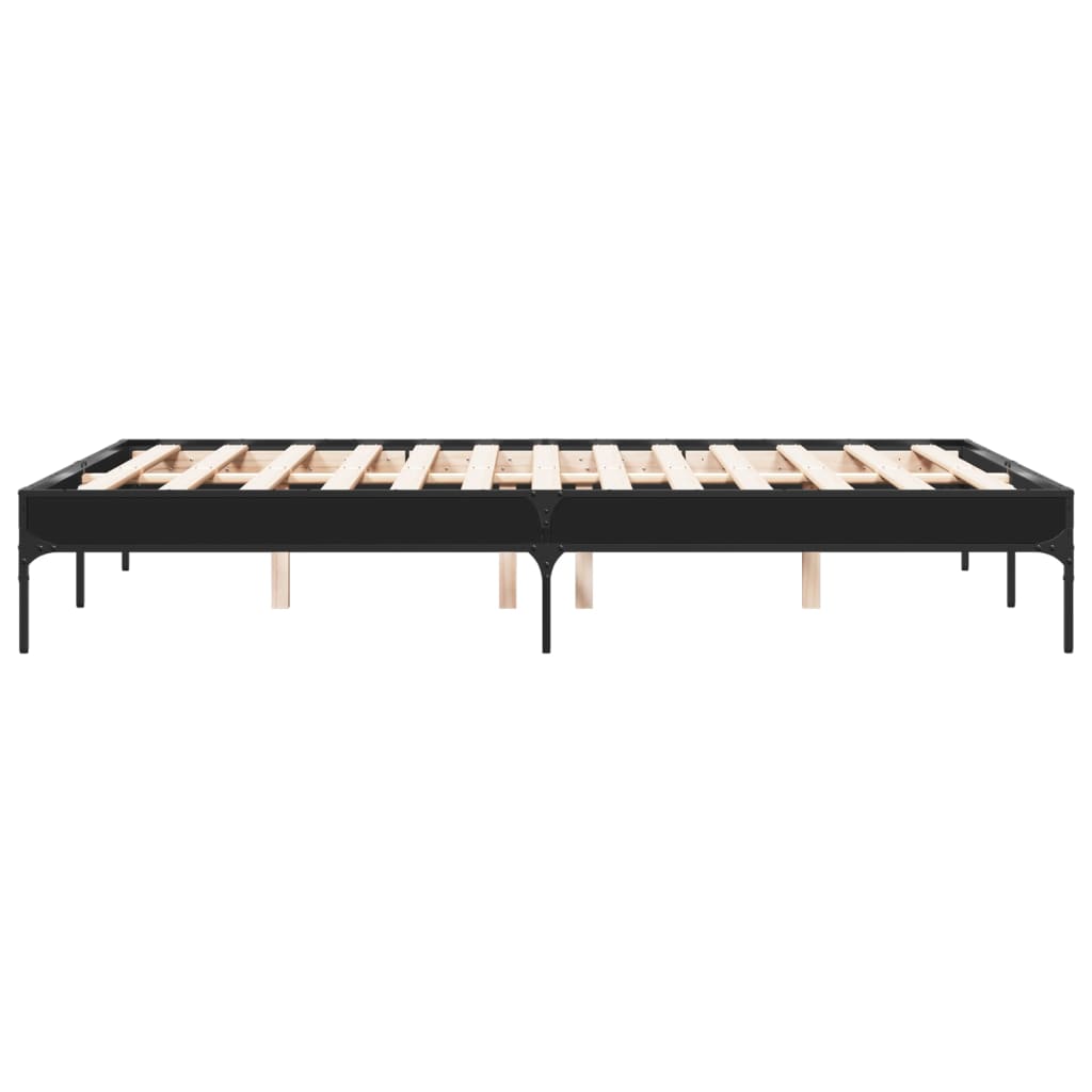 Bed Frame Black 120 x 190 cm Particleboard and Metal