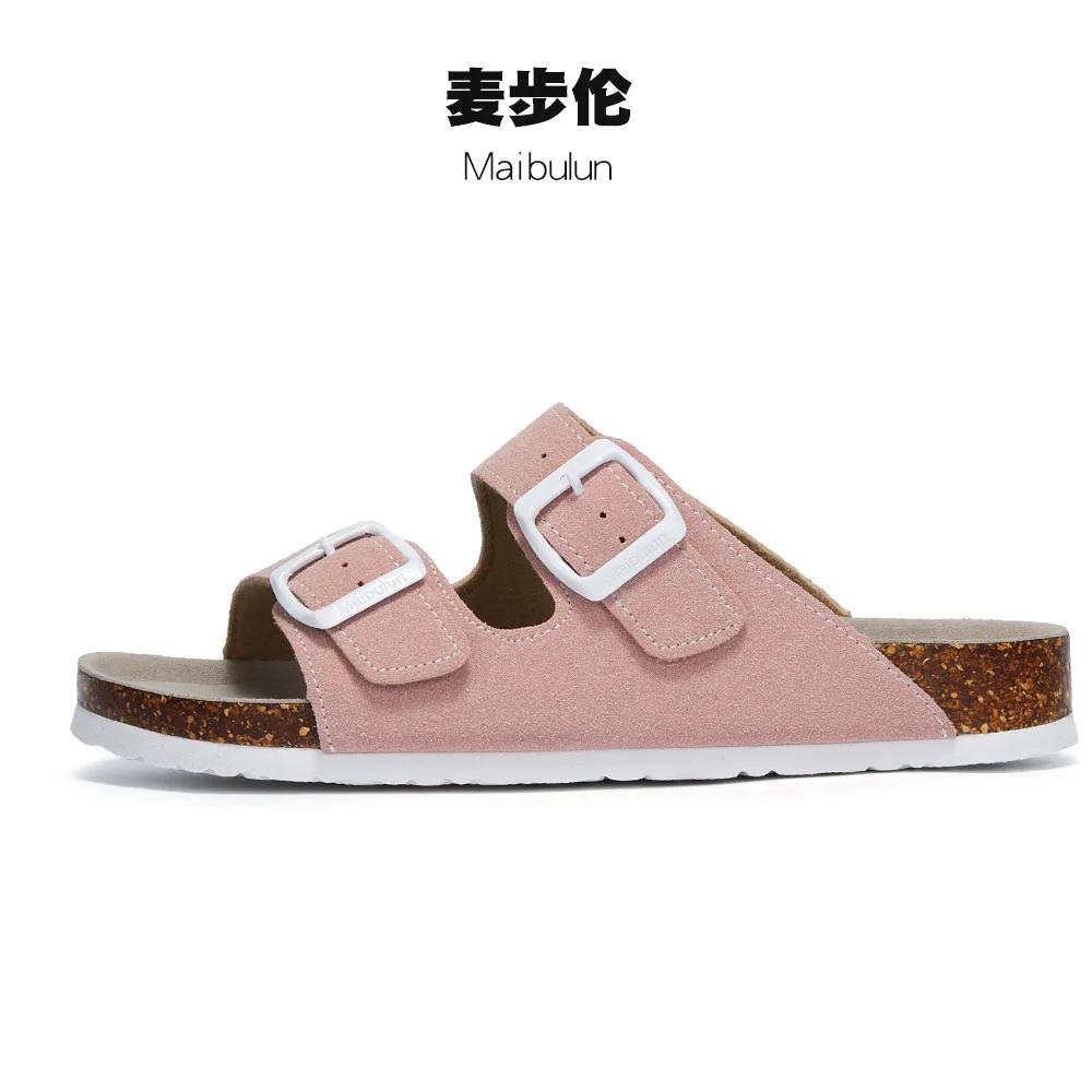 2024 New Summer Women's Cork Slippers Luxury Indoor Bottom Non Slip Shoes For Women Men Slippers Casual Beach Flip Flops Sandals