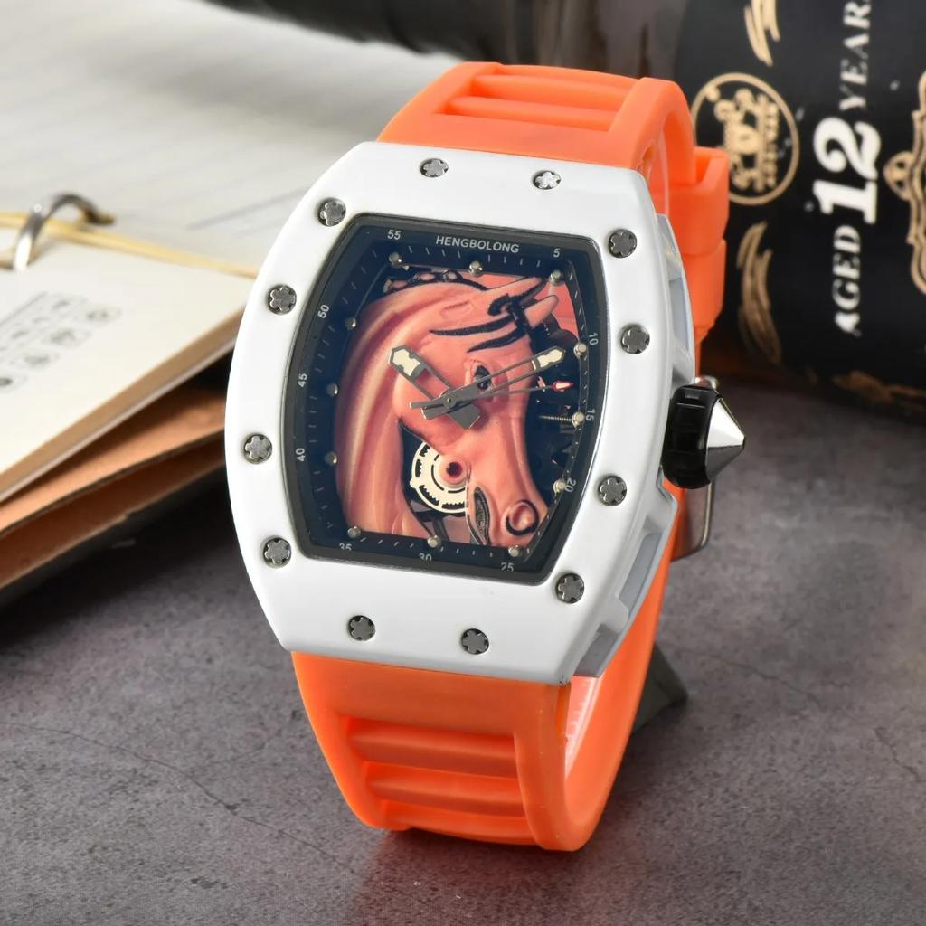 2025 New Wine Barrel-shaped Quartz Watch Men's Trend Is a Success with Calendar Watch