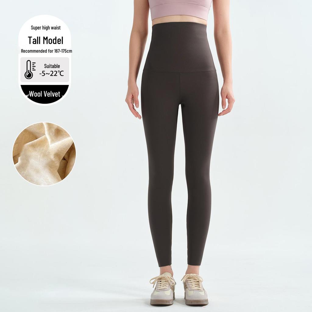 Women's Extra Thick Fleece-Lined High Waist Yoga Pants - 800g Cotton, Warm, Extra Long Winter Base Layer (2025)
