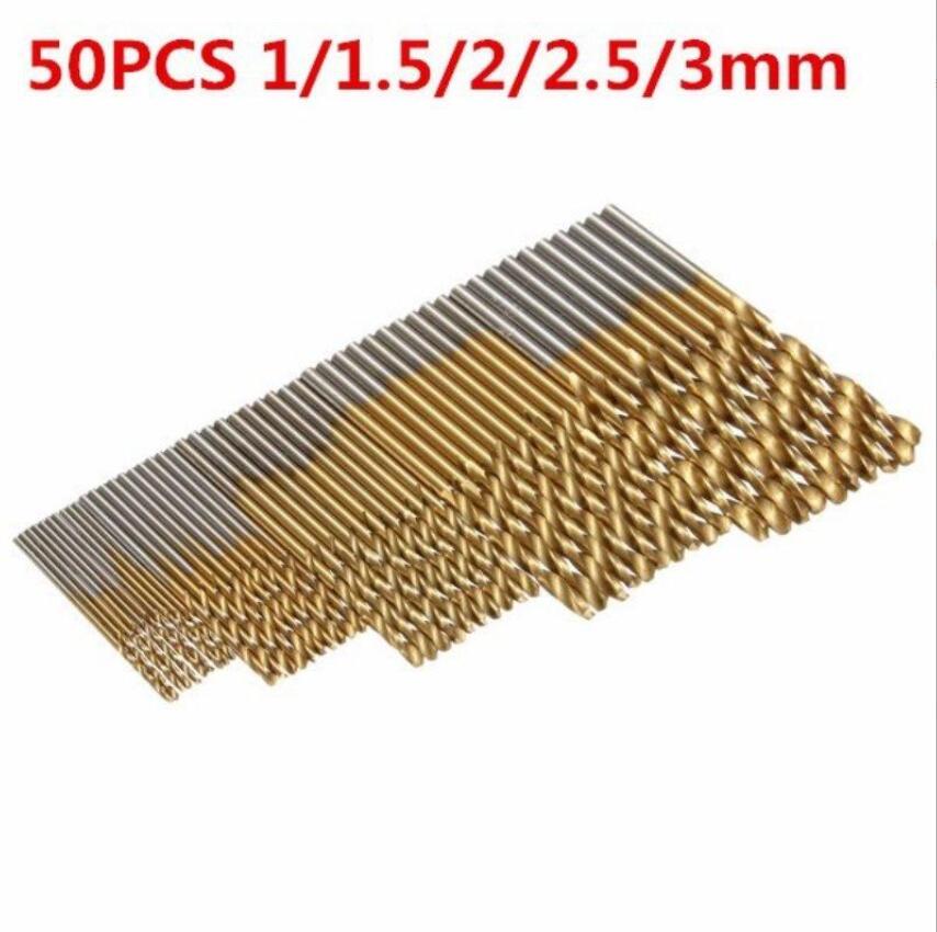 50pcs Mini Cobalt Drill Bit Set HSS Steel Titanium Straight Shank Twist Hand Tool