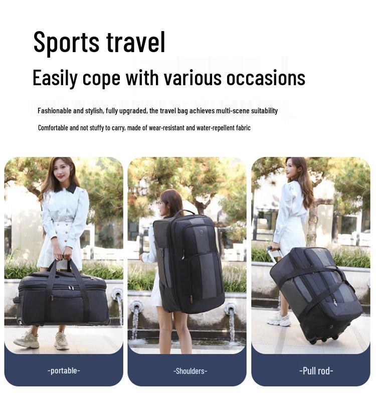 Extra Große Erweiterbare Reise-Trolley-Tasche aus Oxford-Gewebe