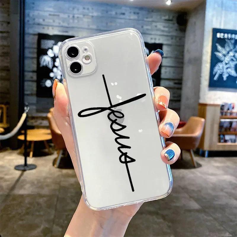 

Christian Religious Faith Jesus Clear Phone Case for iPhone 17 16 15 13 12 14 11 Pro Max Mini Plus SE Soft Shockproof Cover Skin iPhone 17