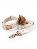 Modisches Hundehalsband-Set aus Spitze mit Blumen Verstellbare Leine für kleine, mittlere und große Hunde Kostenloser ID-Anhänger