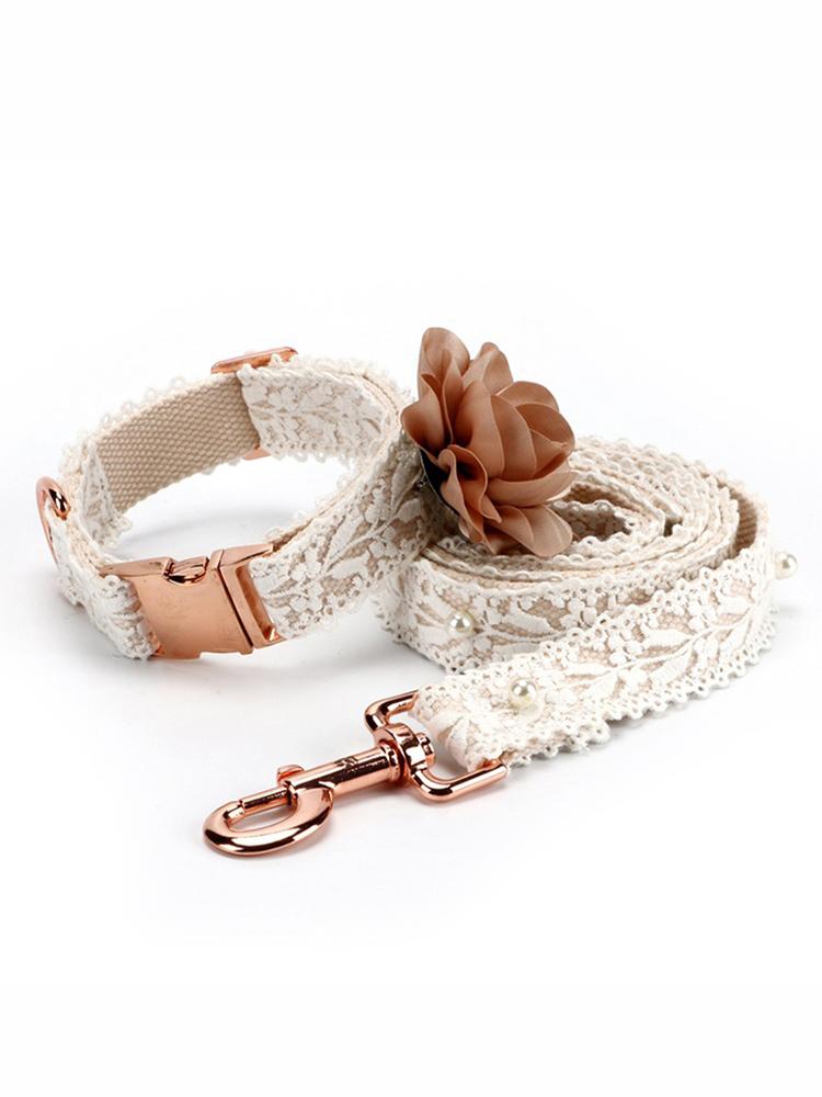 

Набор кружевных ошейников для собак, модные цветы для девочек, щенков, кошек, жетонов, ошейник, поводок, регулируемый для маленьких, средних и больших собак, бесплатный кулон для удостоверения личности S