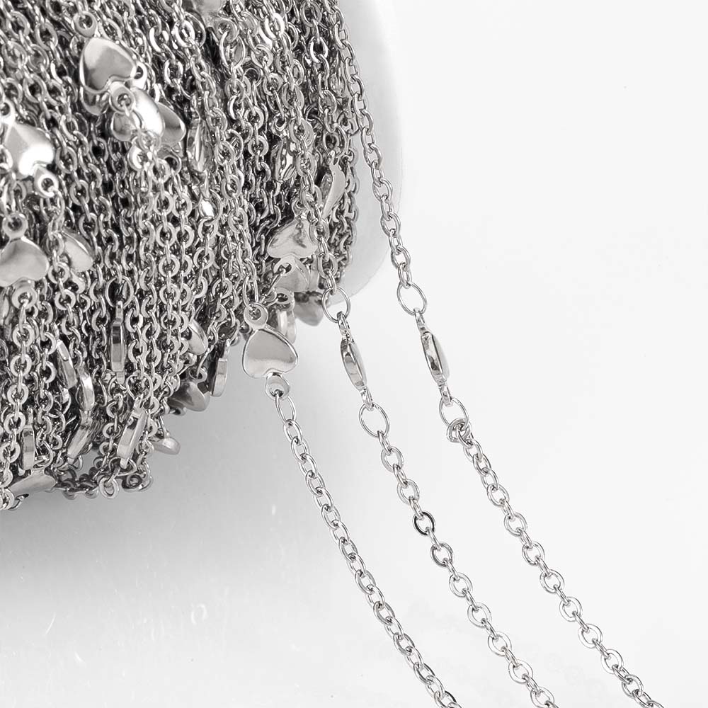 No Fade 2Meters 1Meter Stainless Steels Embossed Eye Chains Jewelry Making DIY Fashion Necklace Bracelet Accessories Ball Chain