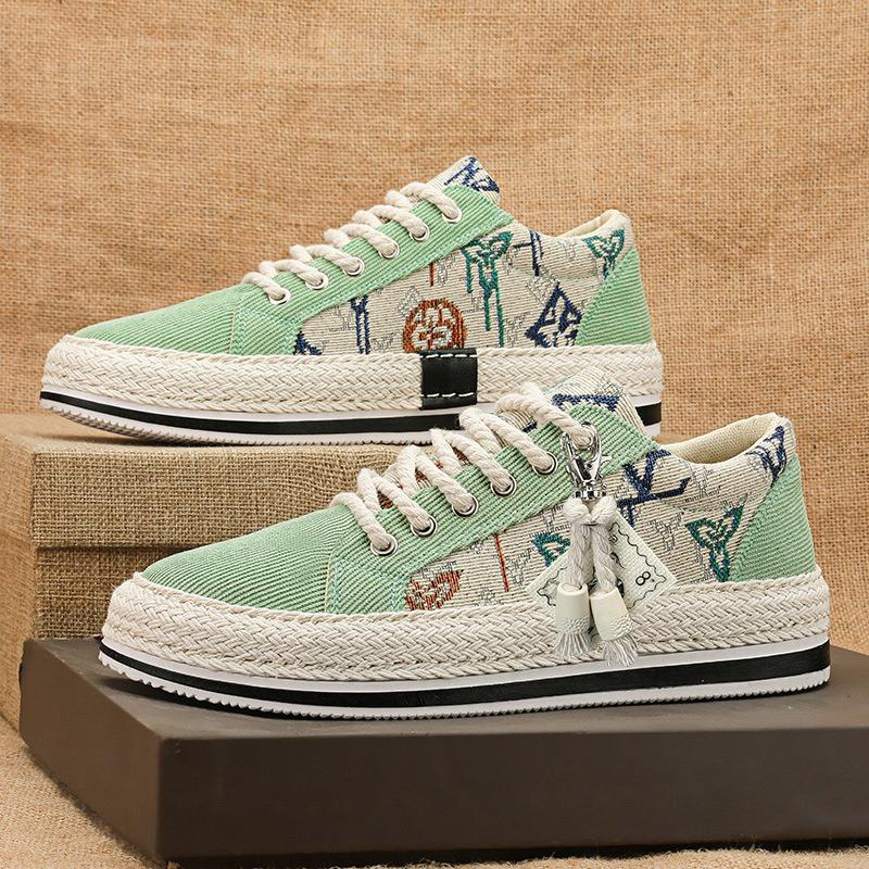 Canvas shoes men's casual lightweight thin breathable trend corduroy board shoes versatile body