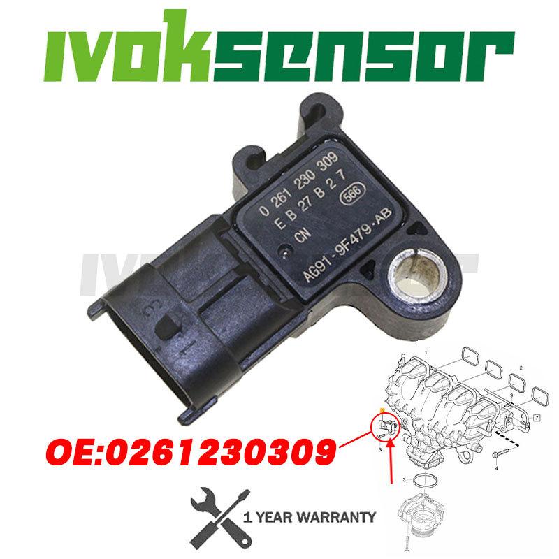 3 BAR Boost Pressure MAP Sensor AG91-9F479-AB For Ford B-MAX C-MAX II FIESTA VI FOCUS III GALAXY KUGA II MONDEO IV 1.6 1.0 2.0