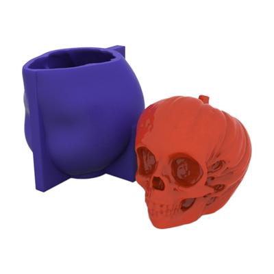 Creative Silicone Ornament Mold Pumpkin Skull Shape Handmade Candle Molds Suitable for Valentines Day and Birthdays