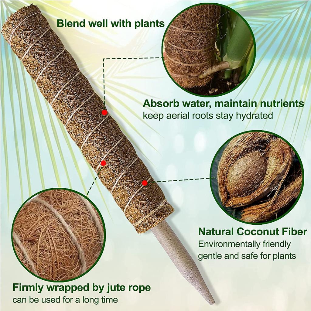 Plant Climbing Coir Totem Pole Safe Gardening Coconut Stick For Climbing Plants Vines And Creepers Plant Support Garden Supplies