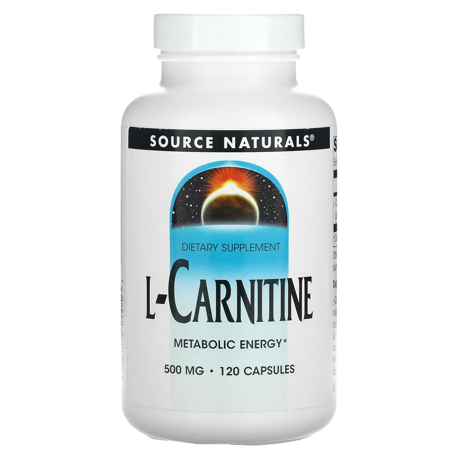 

Source Naturals, L-Carnitine, 500 mg, 120 capsules