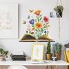 Creative Dreamy Flower and Book Butterfly Living Room and Study Decoration and Beautification Stickers
