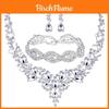 Fashion Jewelry Set With Water Diamond Geometric Necklace And Earrings For Women