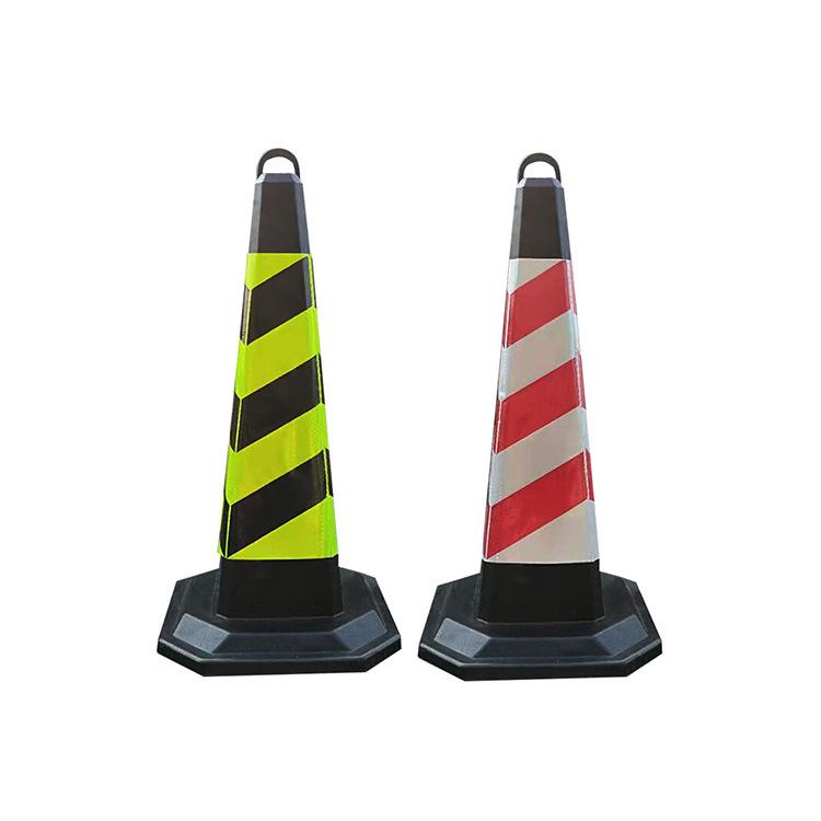 Traffic Safety Reflective Rubber Cones: No Parking Barriers & Anti-Collision Highway Construction Tools